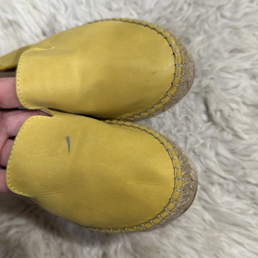 Free People Yellow Laurel Canyon Leather Espadrille Flats Size 36 EU 5.5-6‎ US
